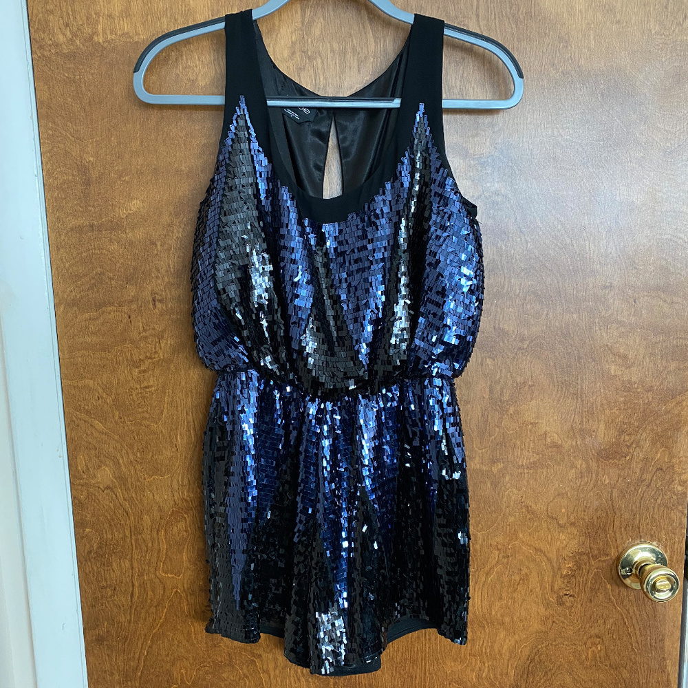 BEBE Bi-Color Embellished Romper